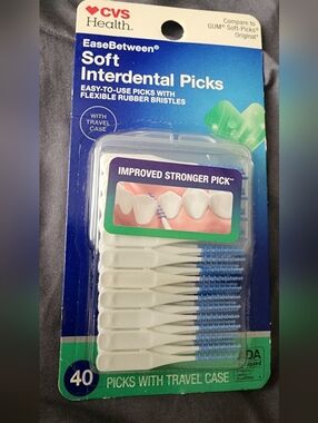 CVS Health Ease Between Soft Interdental Picks - 40 Pcs W Travel Case